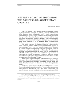 meyers v. board of education: the brown v. board of indian country