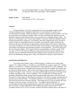 Use of Chlorophyll Meters to Assess Nitrogen Fertilization