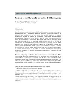 Special Issue: Regeneration Europe The Limits of Social Europe