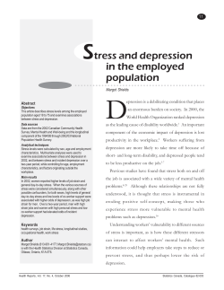 Stress and depression in the employed population