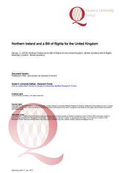 Northern Ireland and a Bill of Rights for the United Kingdom