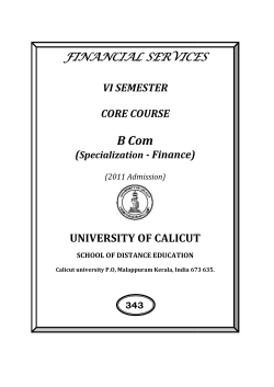 Financial Services - University of Calicut