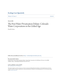 Colorado Water Corporations in the Gilded Age