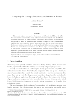 Analyzing the take-up of means-tested benefits in