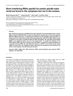 Short interfering RNAs specific for potato spindle tuber viroid are