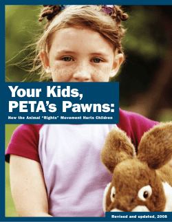 Your Kids, PETA`s Pawns - Center for Consumer Freedom