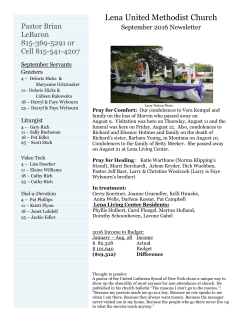 September Birthdays - Lena United Methodist Church
