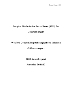 Surgical Site Infection Survey - Health Protection Surveillance Centre