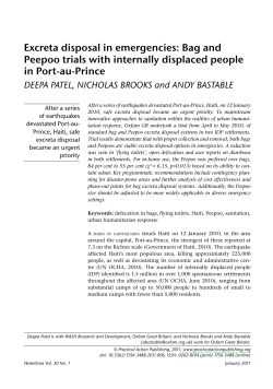 Excreta disposal in emergencies: Bag and Peepoo