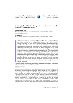 Enriching Orphans` Potentials through Interpersonal and