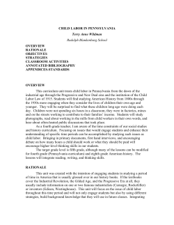 Child Labor in Pennsylvania - Teachers Institute of Philadelphia
