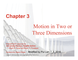 Motion in Two or Three Dimensions