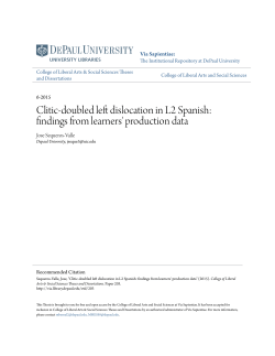 Clitic-doubled left dislocation in L2 Spanish