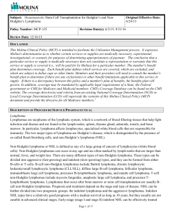Hematopoietic Stem Cell Transplantation Hodgkins
