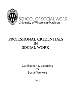 professional credentials in social work - UW
