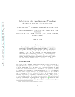 Subdivision into i-packings and S