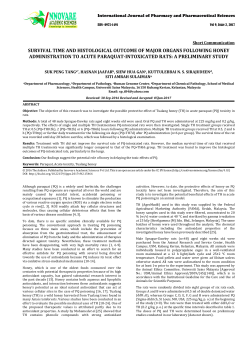 survival time and histological outcome of major organs following