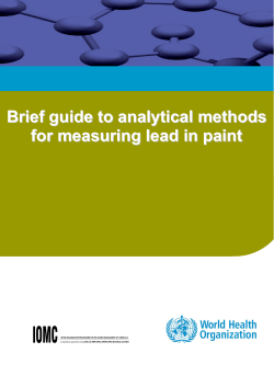 Brief guide to analytical methods for measuring lead in paint