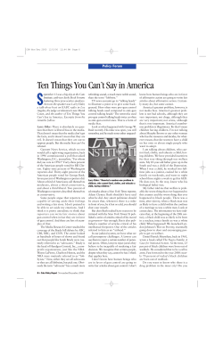 Ten Things You Can`t Say In America