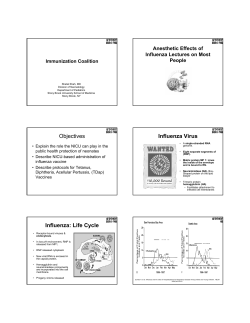 Objectives Influenza Virus Influenza: Life Cycle