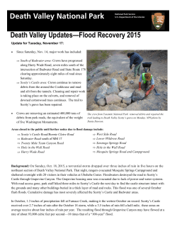 Death Valley Updates&mdash;Flood Recovery 2015