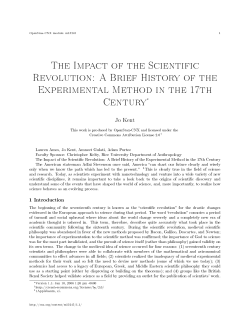 The Impact of the Scientific Revolution: A Brief
