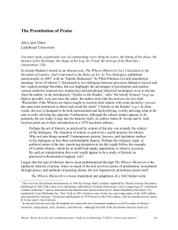 The Prostitution of Praise - CSSR / SC&Eacute;R &ndash; Canadian Society for the