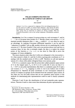 polar coordinates induced by actions of compact lie groups