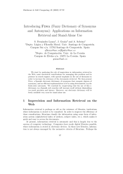 Introducing Fdsa (Fuzzy Dictionary of Synonyms and Antonyms