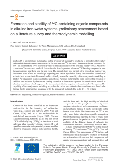Formation and stability of 14C-containing organic compounds in