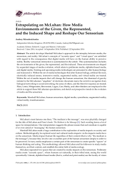 Extrapolating on McLuhan: How Media Environments of the