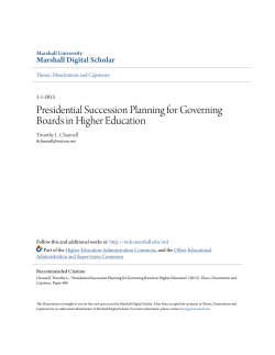 Presidential Succession Planning for Governing Boards in Higher