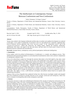 The Intellectuals in Contemporary Europe: Between Conformism