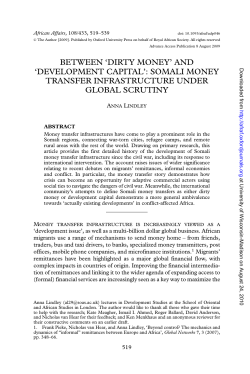 between `dirty money` and `development capital`: somali
