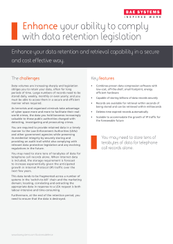 Enhance your ability to comply with data retention