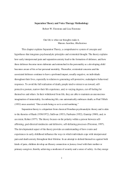 1 Separation Theory and Voice Therapy Methodology Robert W