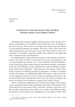 CONTINUITY AND CHANGE IN THE CHURCH Christian