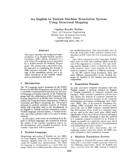 An English to Turkish Machine Translation System Using Structural