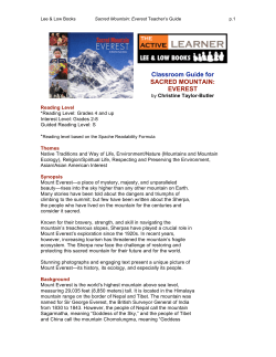 Classroom Guide for SACRED MOUNTAIN: EVEREST