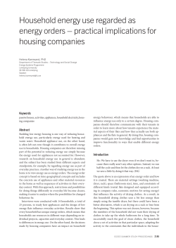 Household energy use regarded as energy orders &ndash; practical