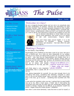 The Pulse: Vol. 1, #1 October 2015