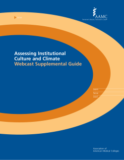 12-238 Assessing Institutional Culture and Climate Webcast