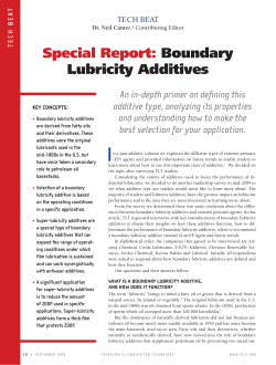 Special Report: Boundary Lubricity Additives