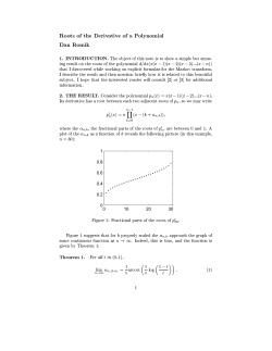 Roots of the derivative of a polynomial