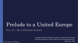 Prelude to a United Europe