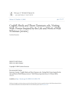 Coghill, Sheila and Thom Tammaro, eds., Visiting Walt: Poems