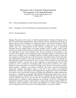 Myanmar at the Crossroads: Rapid Industrial
