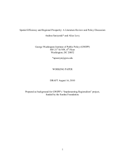 Spatial Efficiency and Regional Prosperity