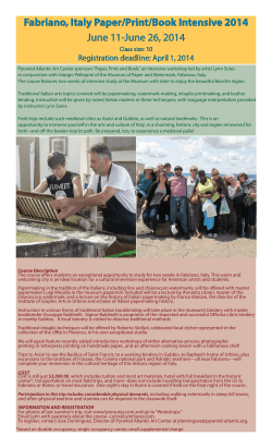 Fabriano, Italy Paper/Print/Book Intensive 2014 June 11