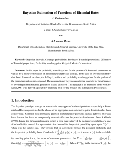 Bayesian Estimation of Functions of Binomial Rates 1. Introduction